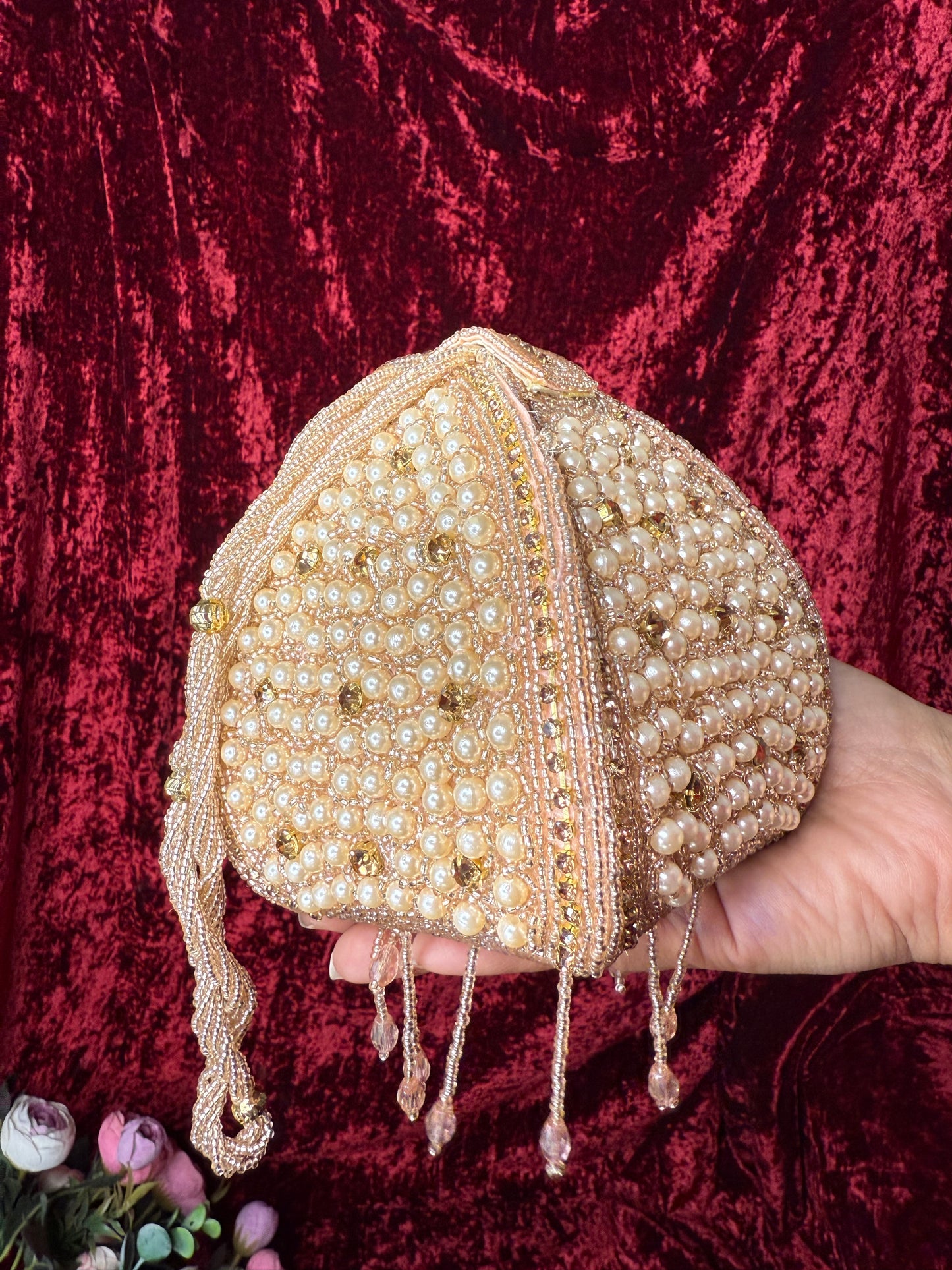 Lotus potli in Rose Gold colour