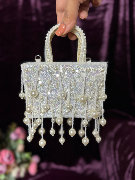 White Mini Tassel Sling