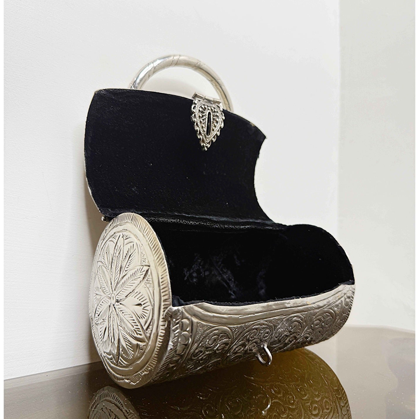Silver Cylin Metal Bag
