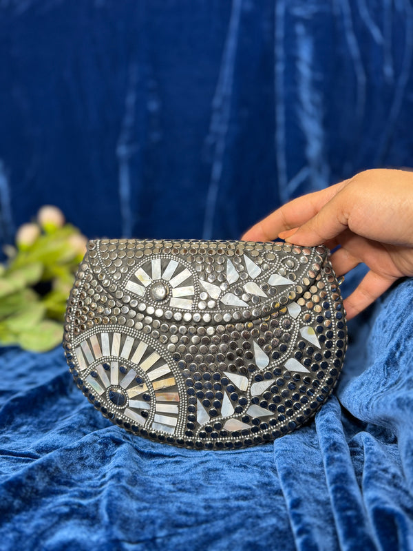 Silver Metal Clutch
