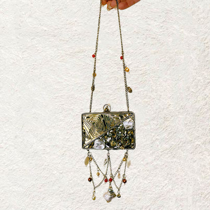Parisa Gold Mini Metal Bag
