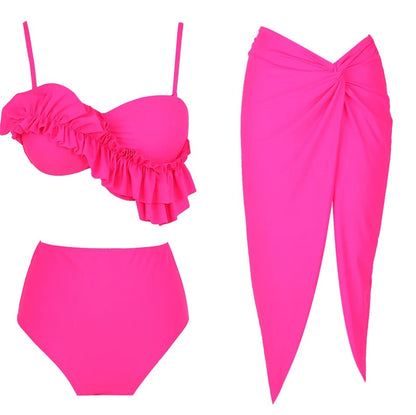 Hotpink Ruffles Beach wear