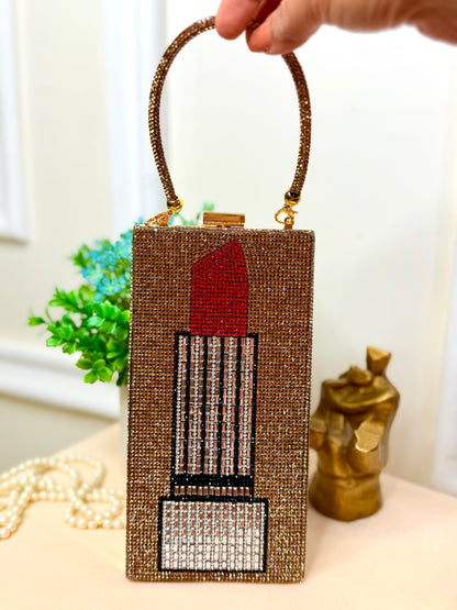Lipstick Gold Clutch