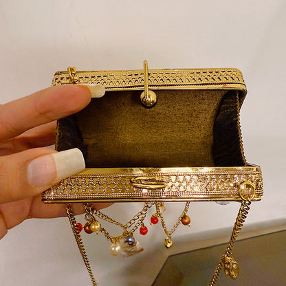 Parisa Gold Mini Metal Bag