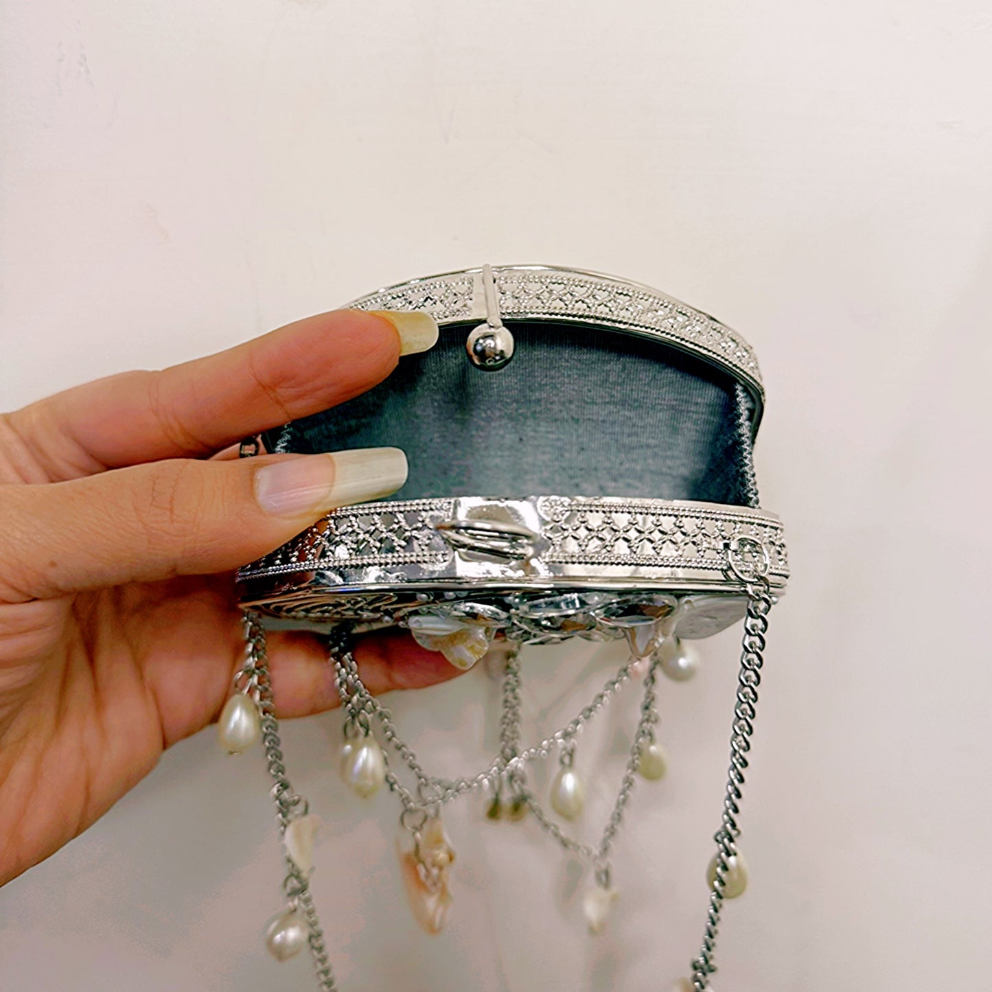 Parisa Silver Mini Metal Bag