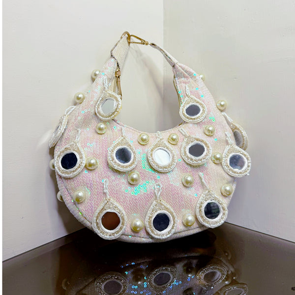 White Mirror Flaunt Bag