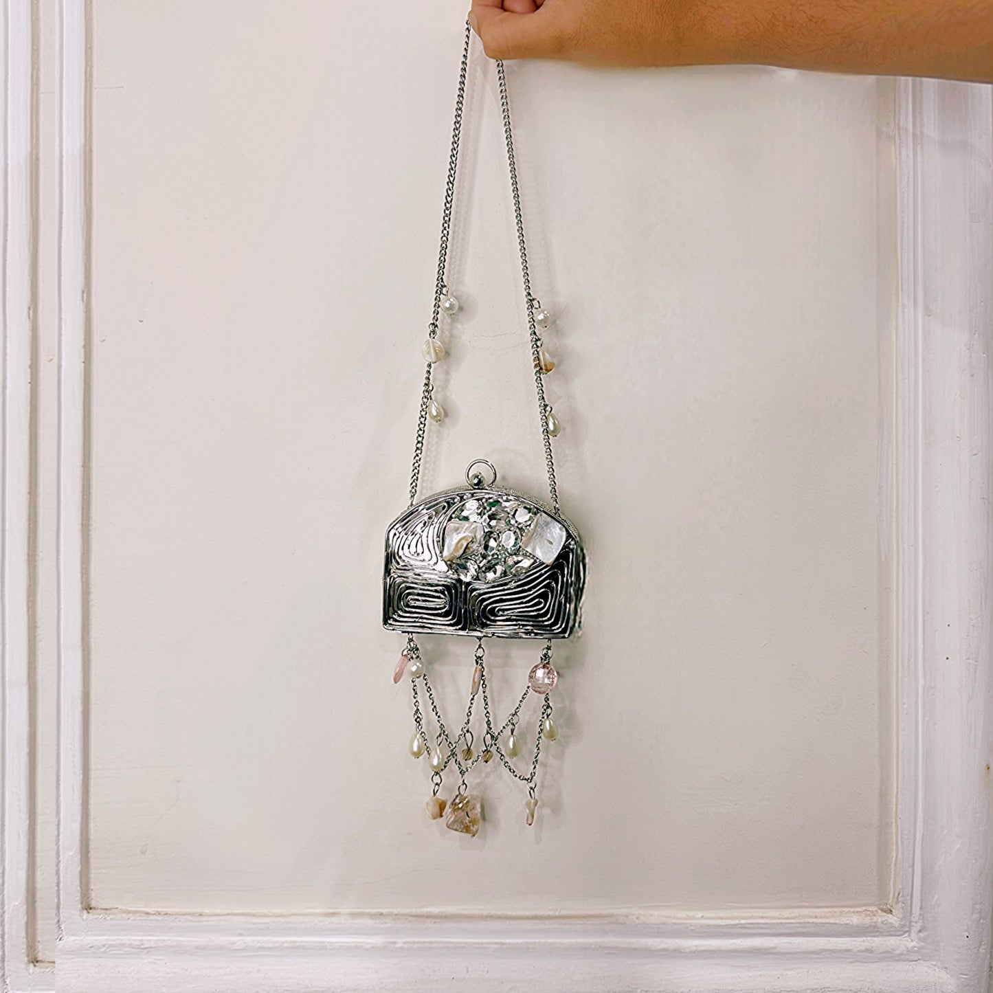 Parisa Silver Mini Metal Bag