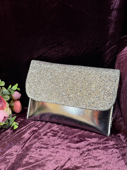 Silver Envelope Handbag