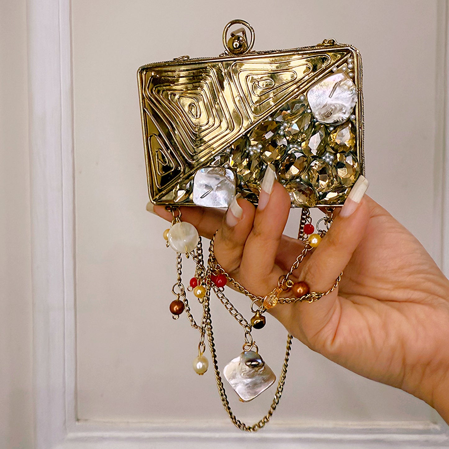 Parisa Gold Mini Metal Bag