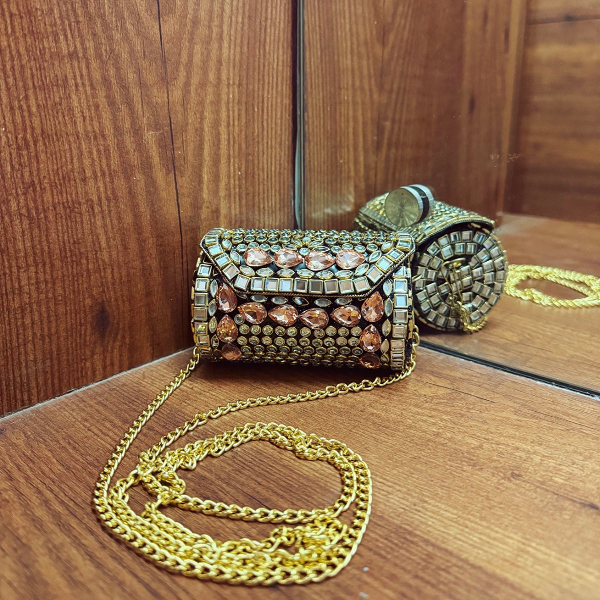Esmin Pinkstone Metal Bag