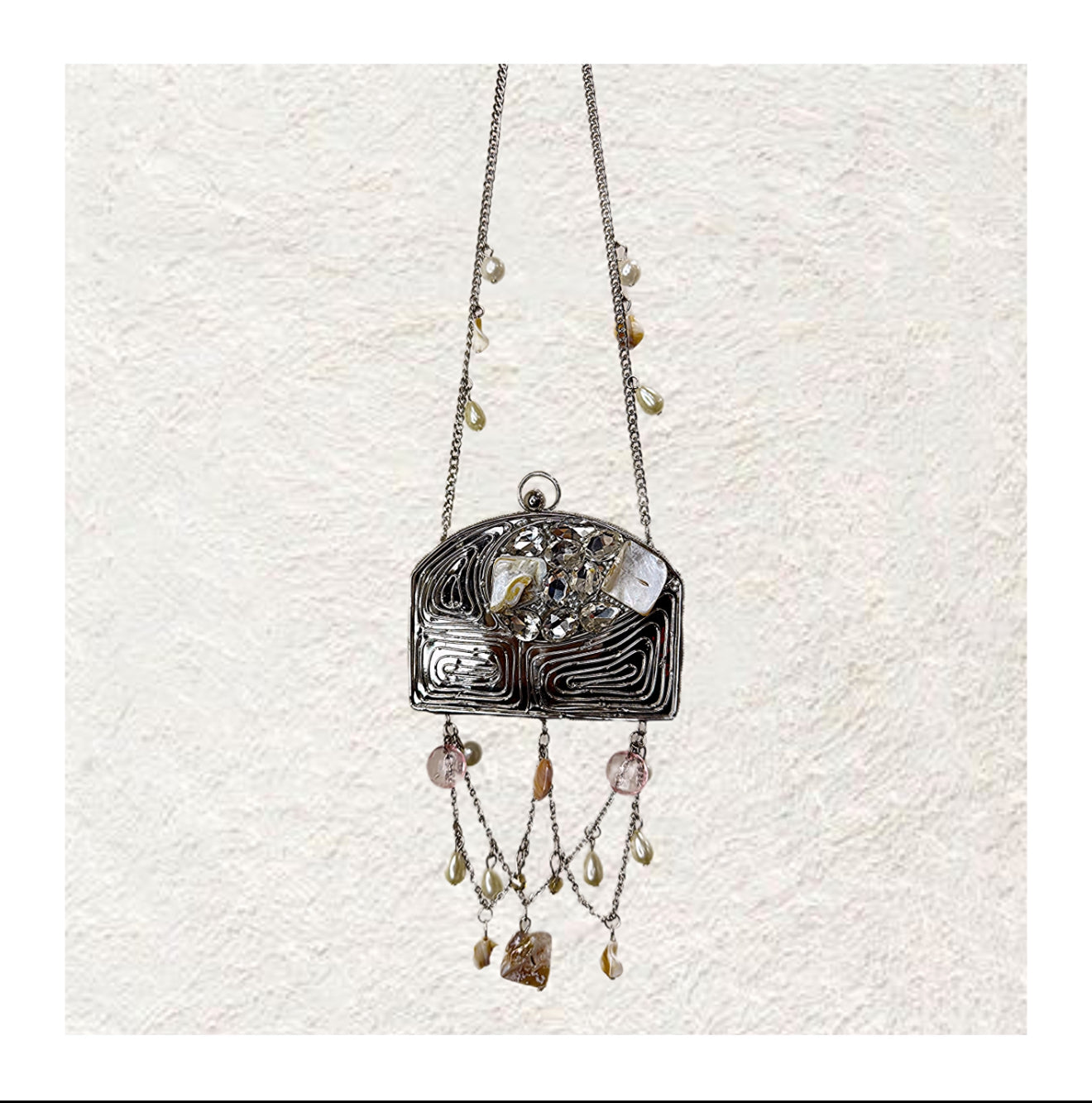 Parisa Silver Mini Metal Bag