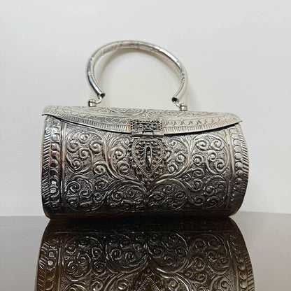 Cylin Silver Metal Bag