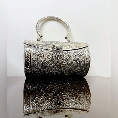 Cylin Silver Metal Bag
