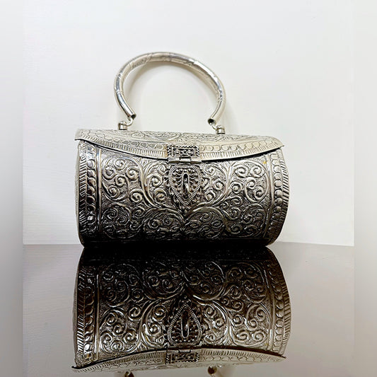 Silver Cylin Metal Bag
