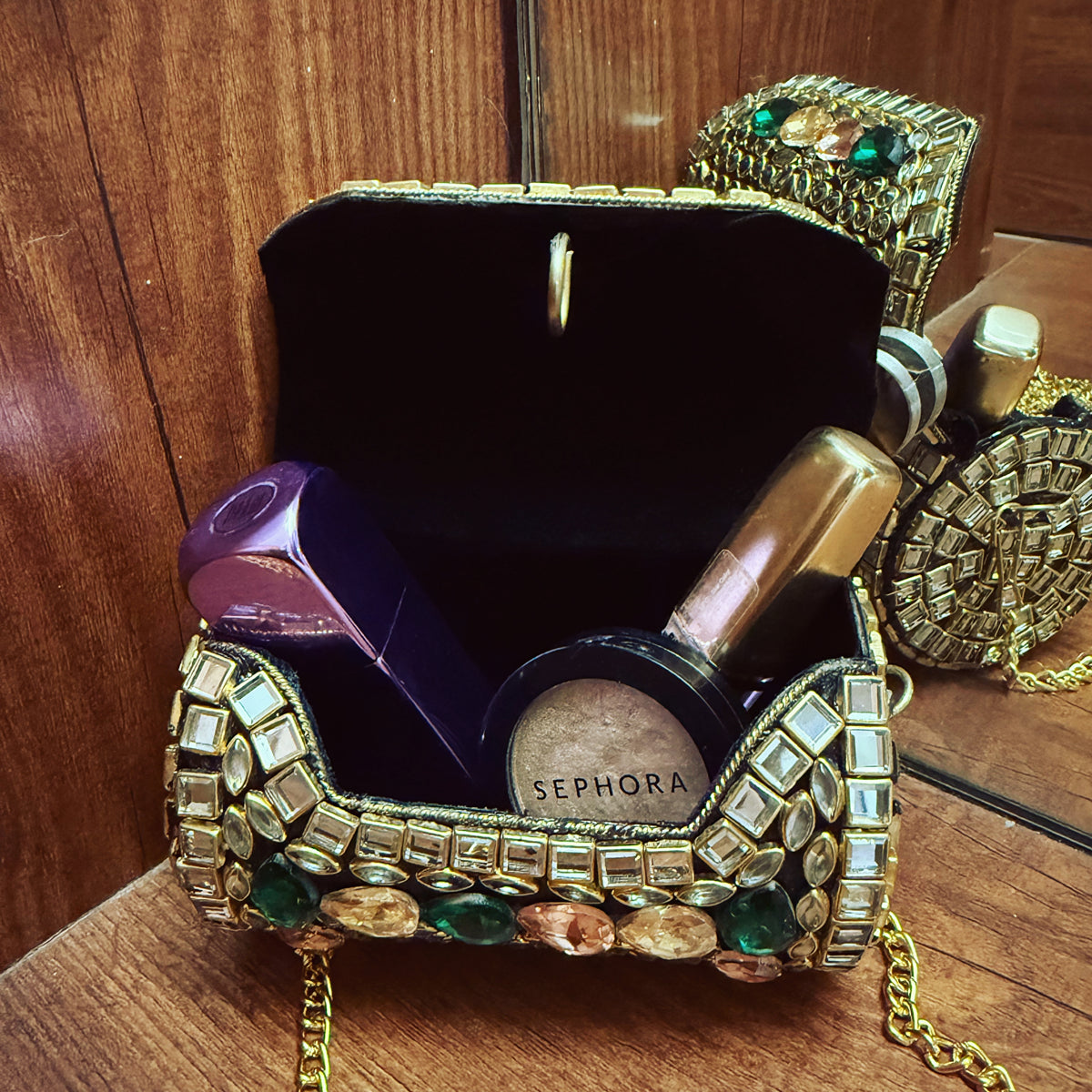 Esmin Pinkstone Metal Bag