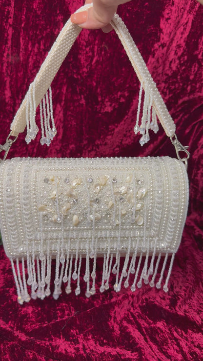 Divine Pearl Tassel Clutch