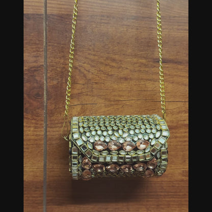 Esmin Pinkstone Metal Bag